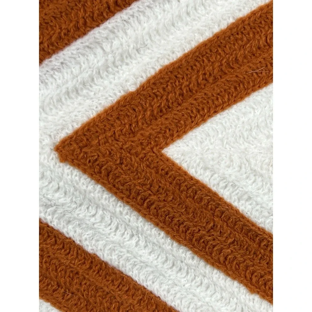 Pottery Barn Pillow Sham Chevron Knit Embroidered‎ Cottagecore Farmhouse